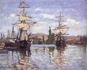 Claude Monet Ships Riding on the Seine at Rouen oil painting picture wholesale